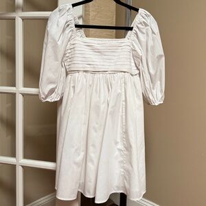 Abercrombie & Fitch White Puff Sleeve Dress